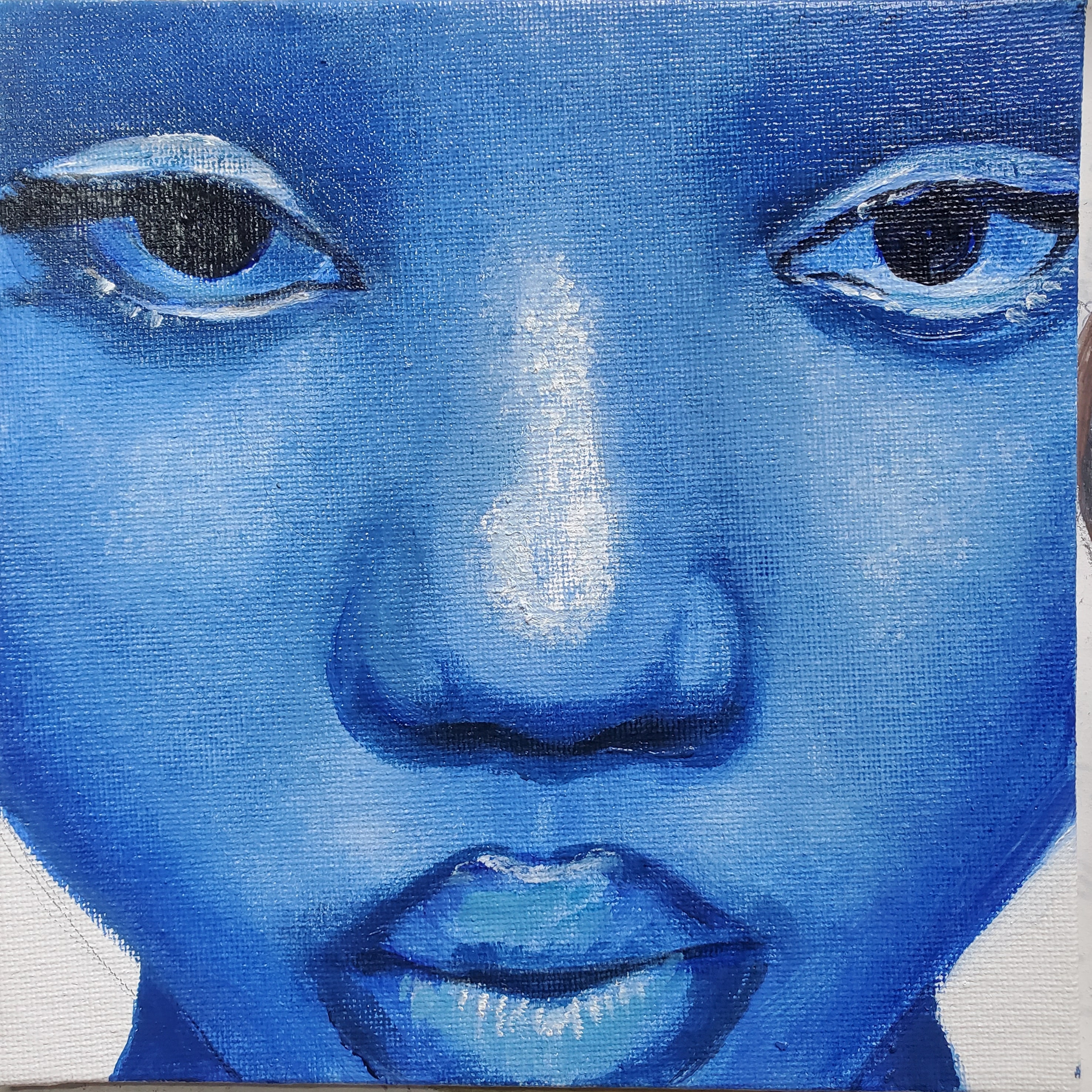 blue gurl study in oil